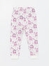 LC Waikiki Crew Neck Patterned Long Sleeve Baby Girl Pajama Set